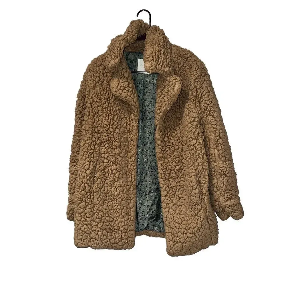 Altar'd State Brown Fuzzy Teddy Jacket XS - Image 2
