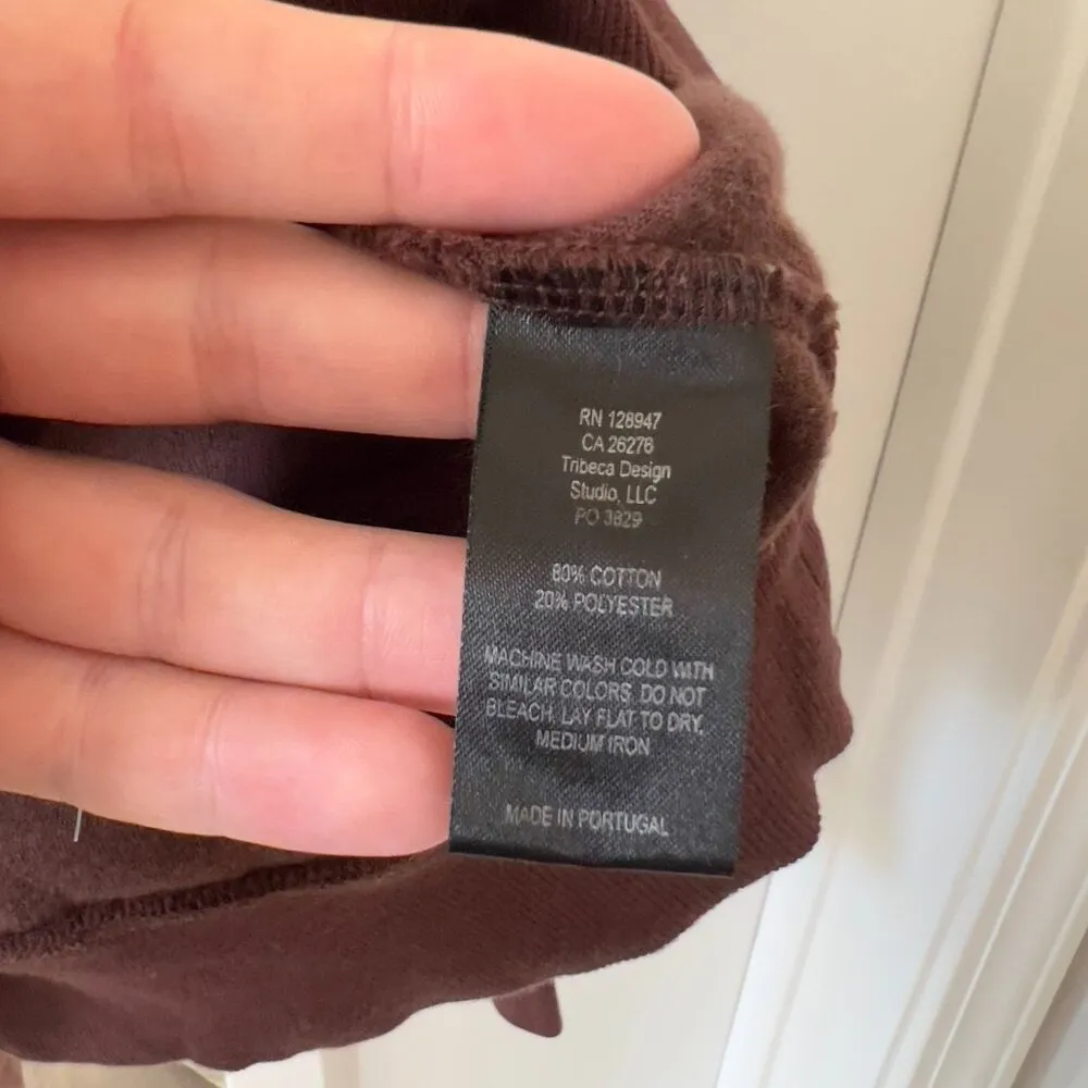 327 Nili Lotan Bentley Quarter Zip Sweatshirt chocolat brown Small Small - Image 7