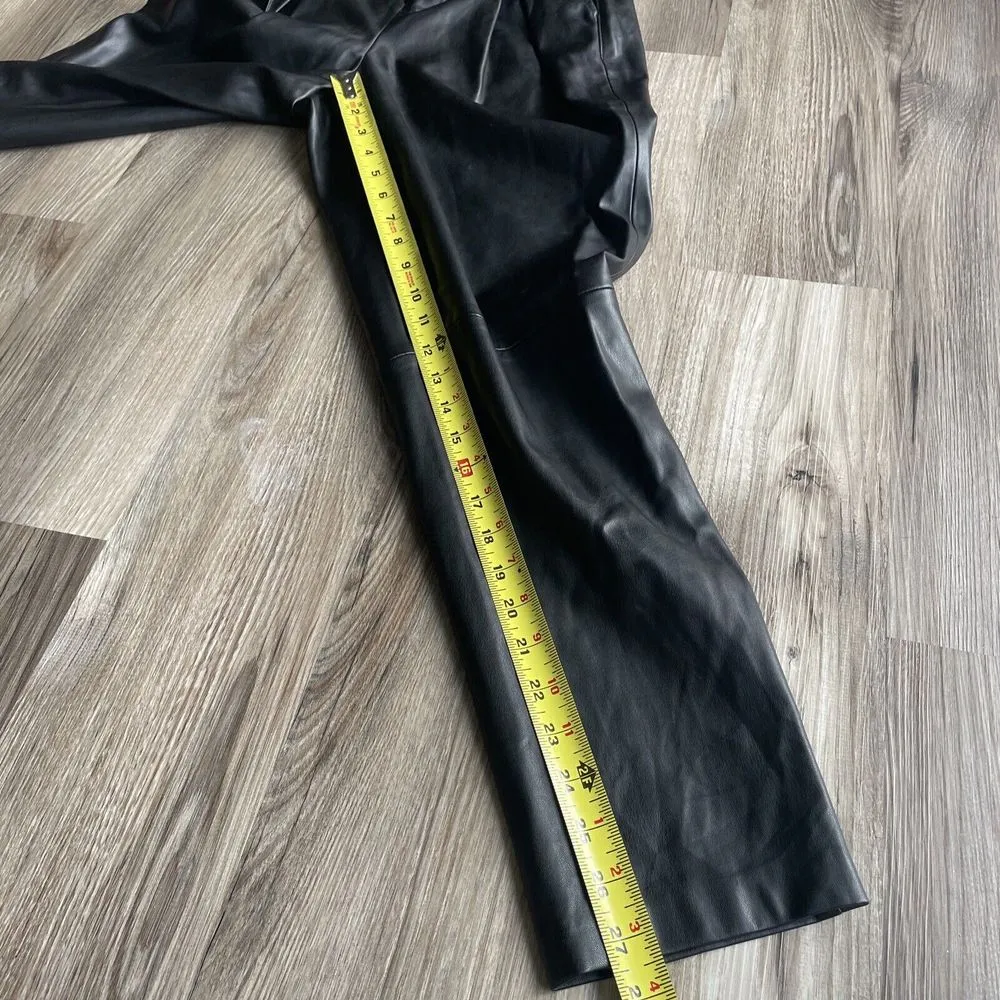 BLANKNYC‎ High Rise Belted Waist Black Faux Leather Pants Size 25 Punk Rocker - Image 9