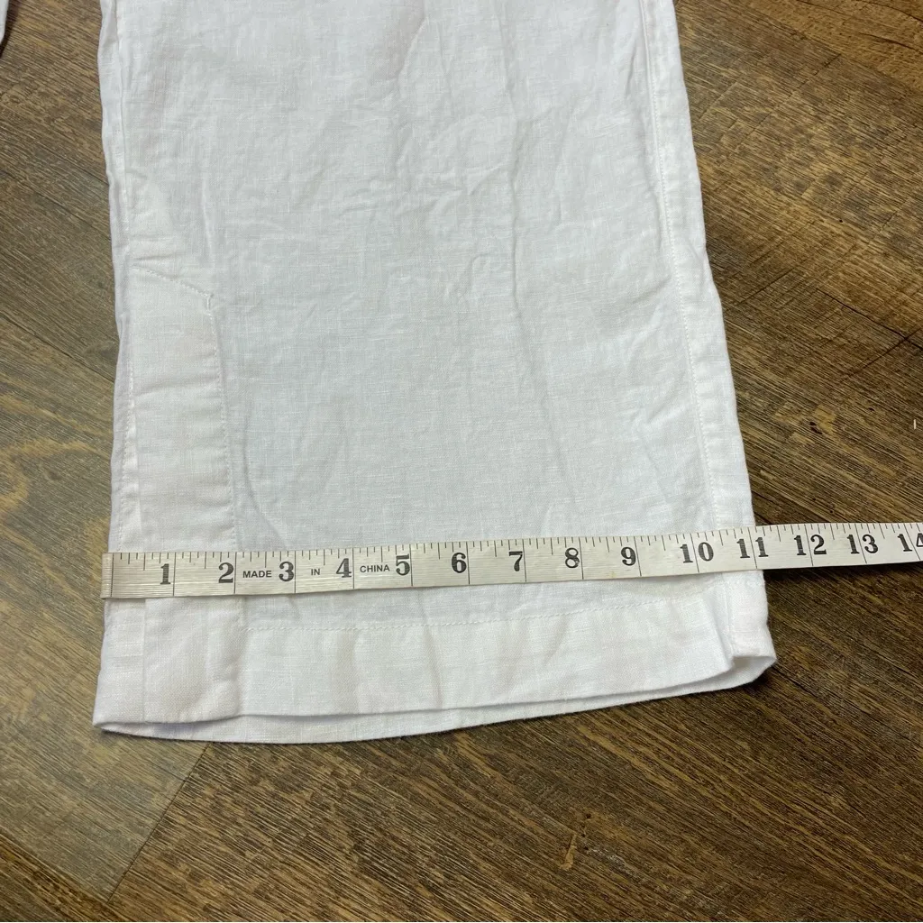 Athleta Retreat Linen High Rise Wide Leg Pants White Womens Size Large Relaxed - Image 8