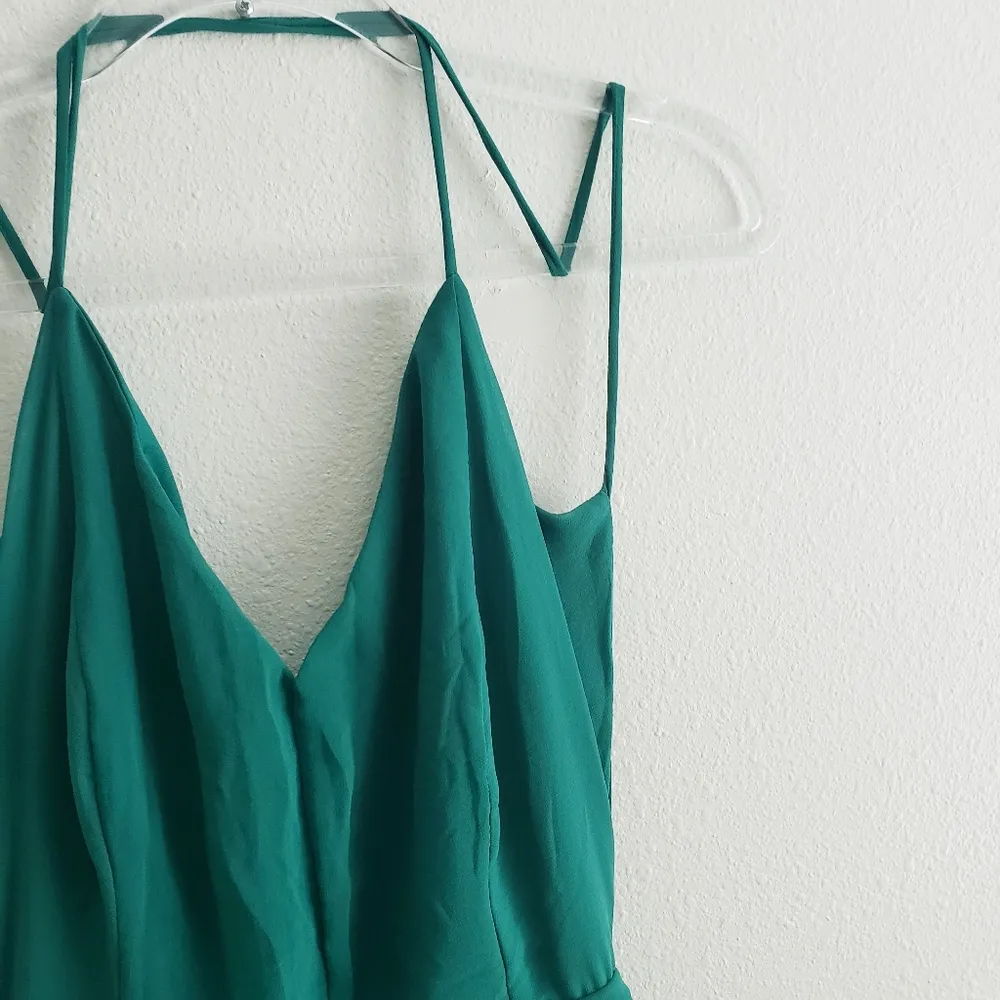 Lulus Backless Strap Maxi Dress Lined Sexy Elegant Green - Image 5