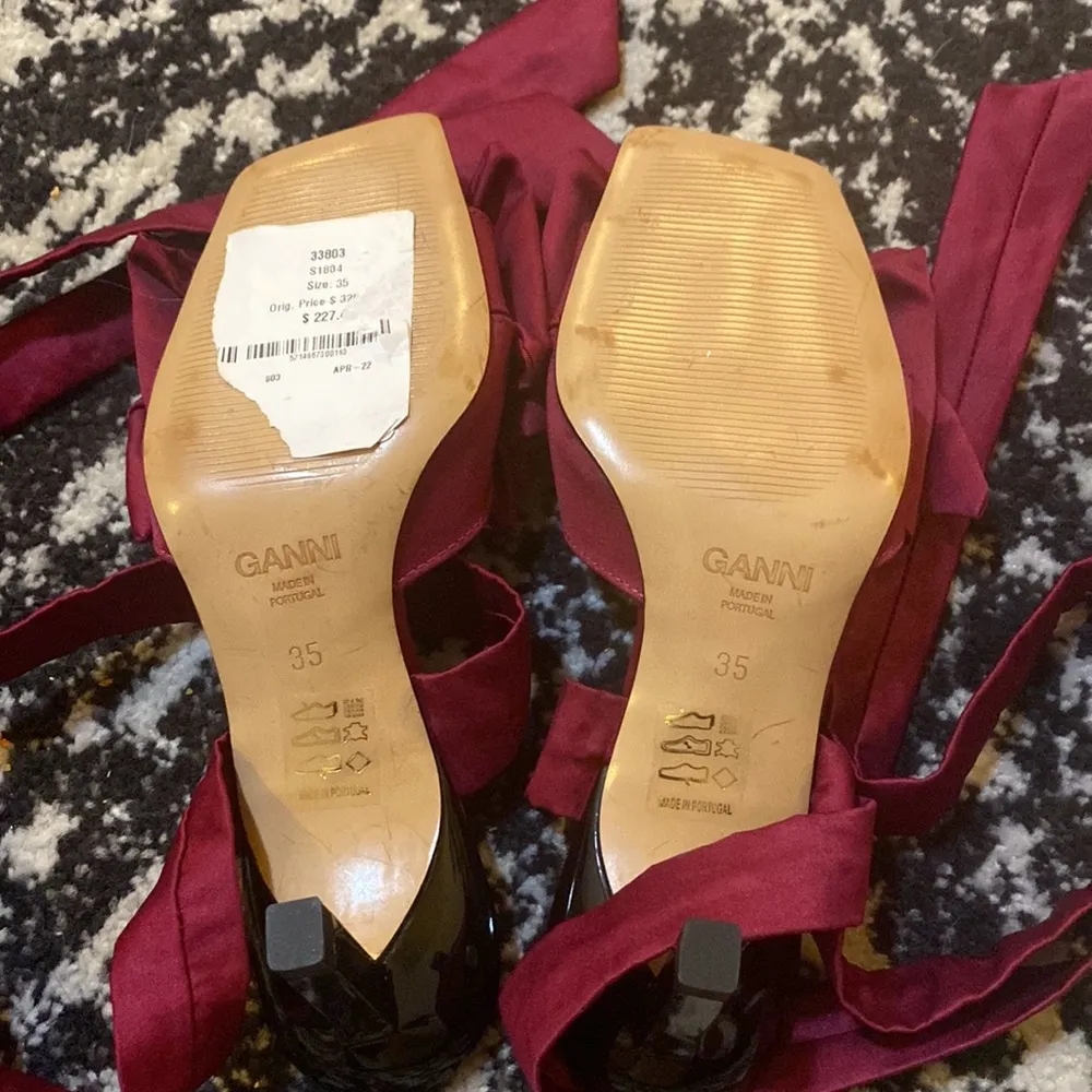 Ganni Bow Ankle Tie Sandal size 35 - Image 5