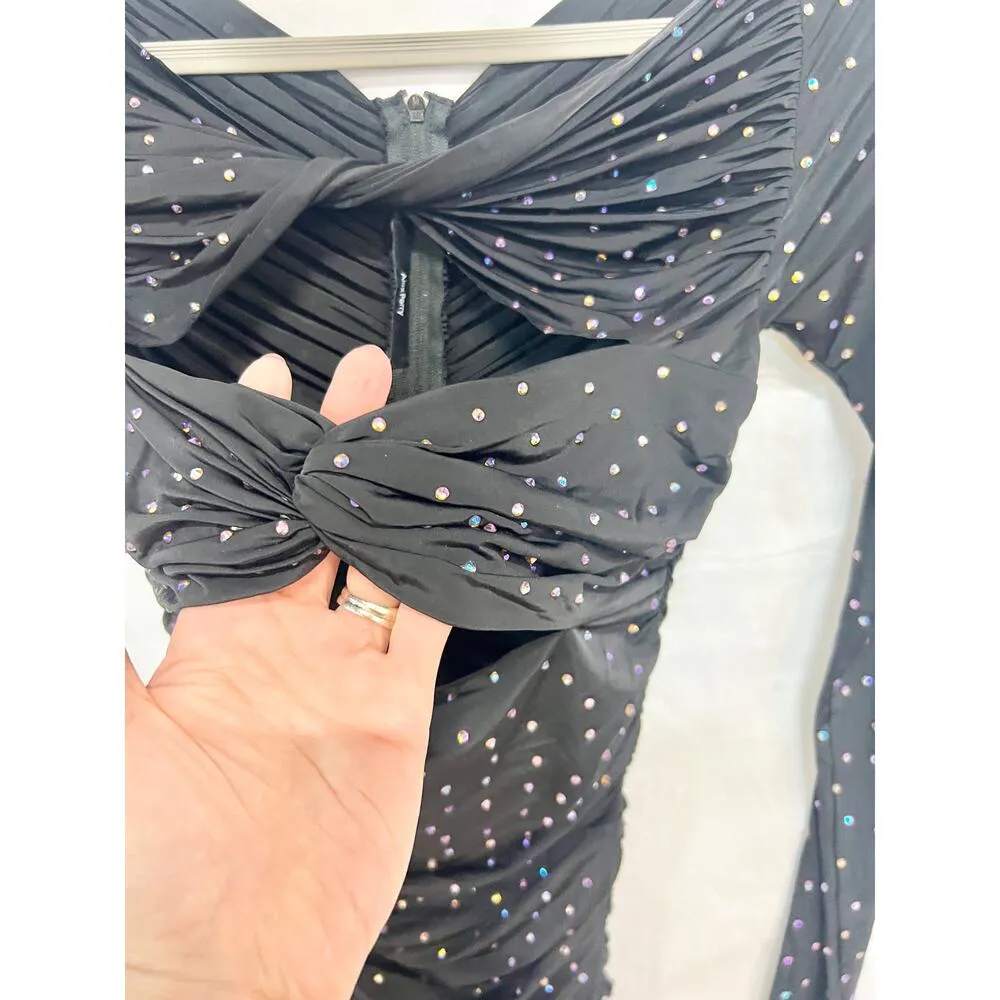 NWOT Alex Perry Embellished Cutout Bodycon Minidress & Leggings Black 8 UK /US 4 - Image 5