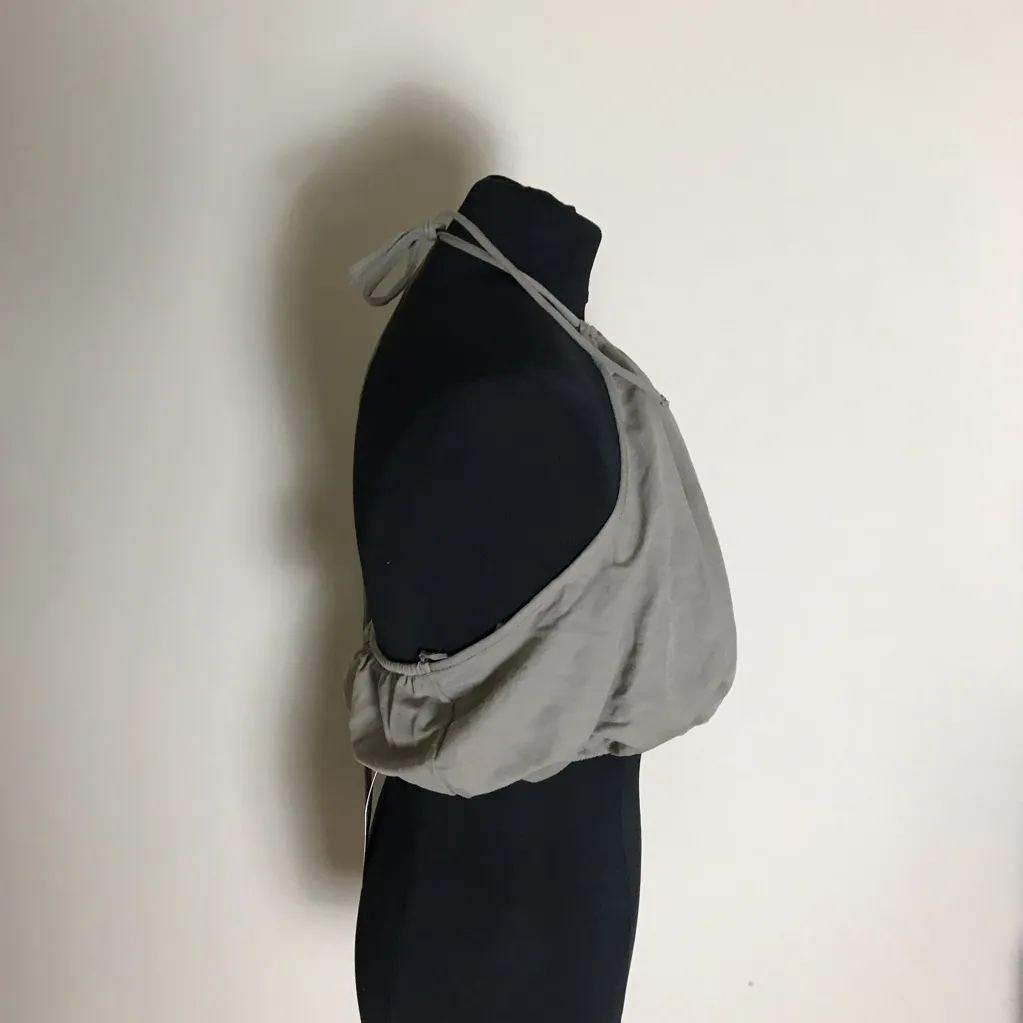 Zara Olive Gray Halter Top Cropped NWT - Image 2