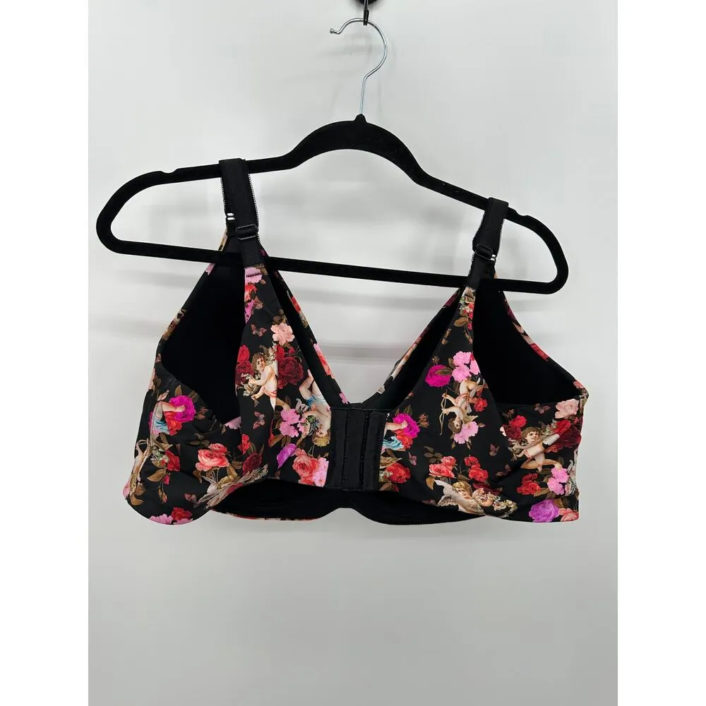 Torrid Dream Wire-Free Bra Women 44DDD Black Floral Cupid Comfort Everyday - Image 2