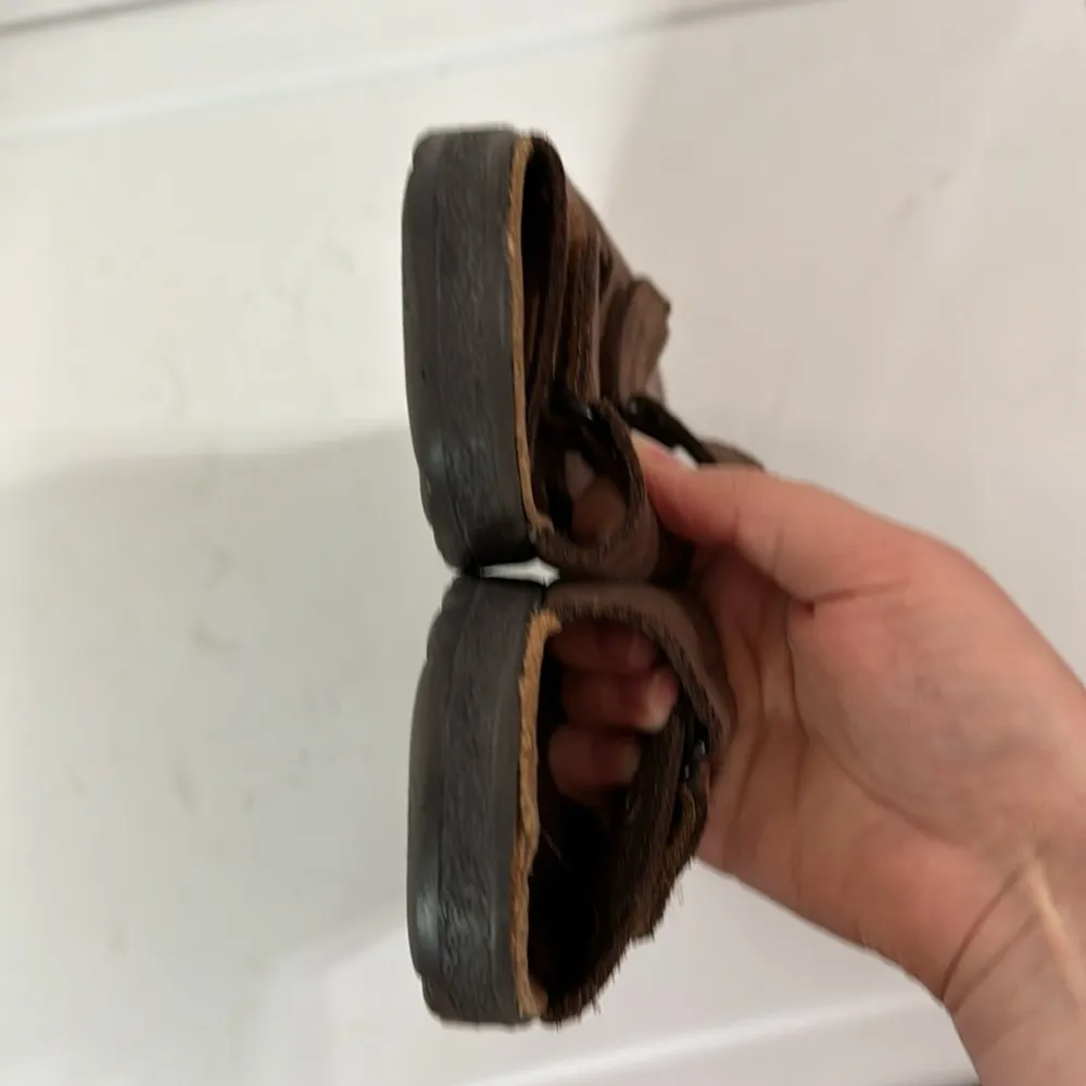 Fly Flot brown Anti Shock Leather Upper Sandals Italian Comfort Size EU 39 - Image 8