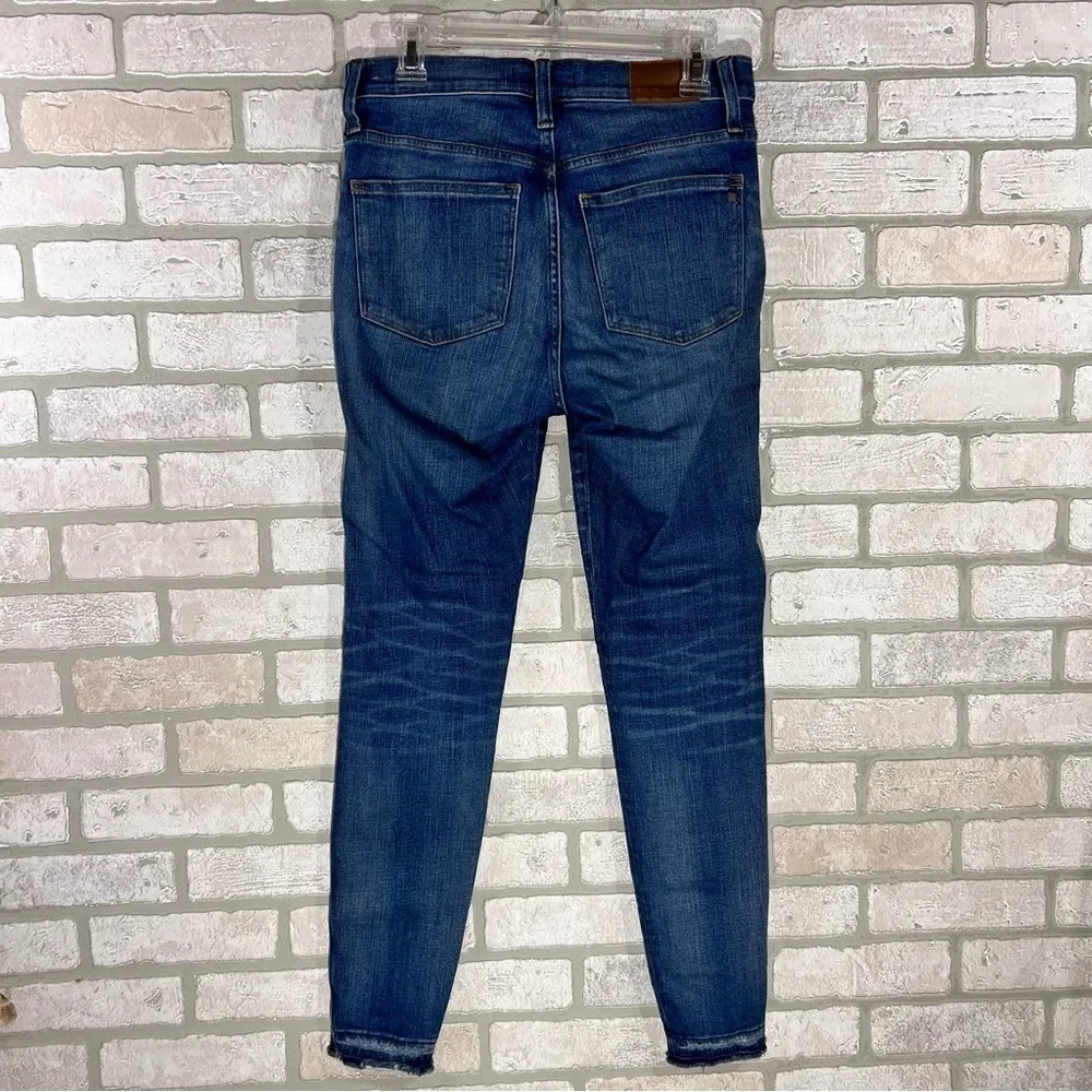 Madewell TALL 9” Midrise Skinny York Wash Rip and Repair Edition Jeans Size 28T - Image 7