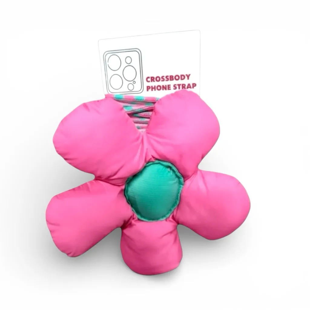 Pink Flower Crossbody Phone Strap - Image 2