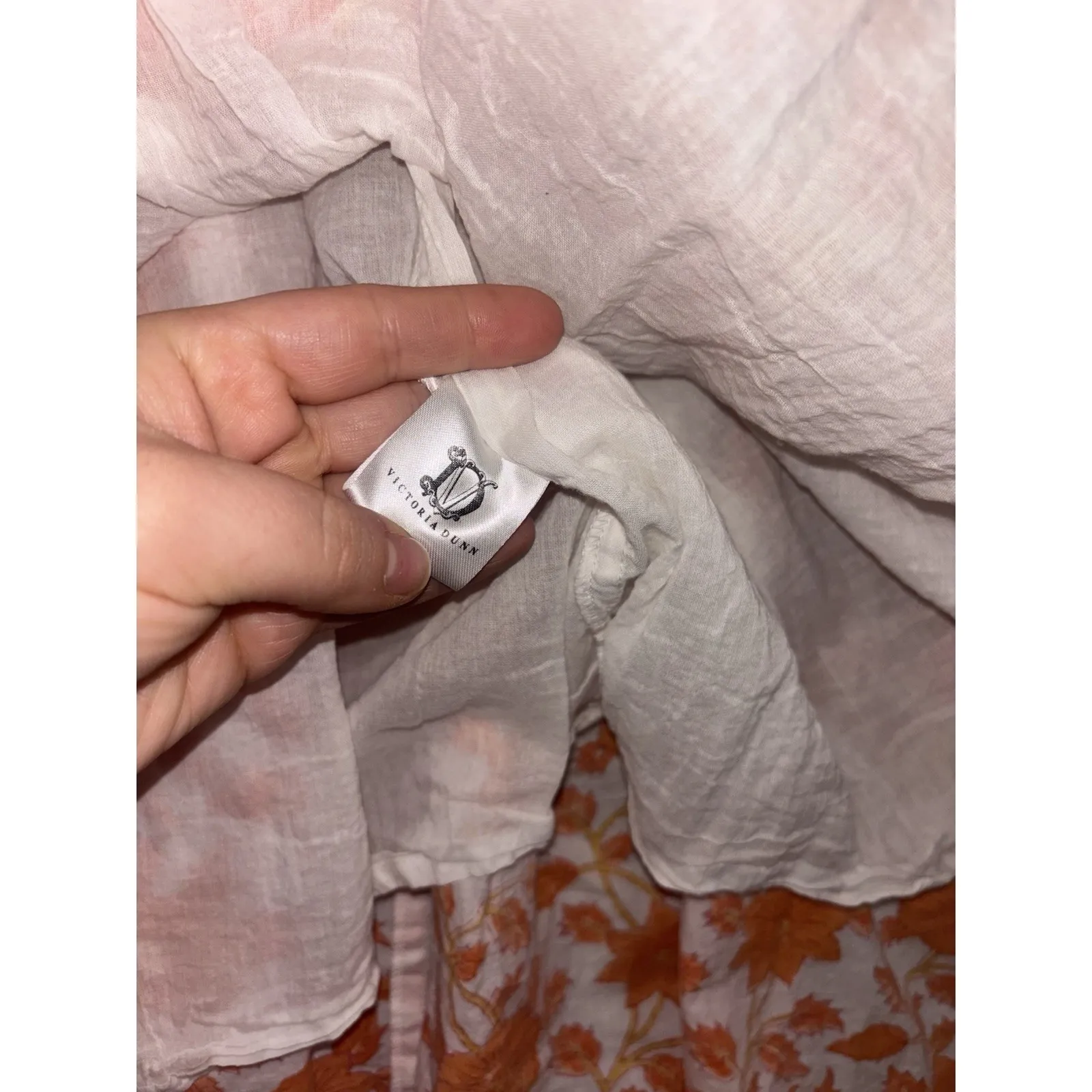 Victoria Dunn Dress Womens Size XxL Orange Floral Tiered Sleeveless Maxi - Image 8