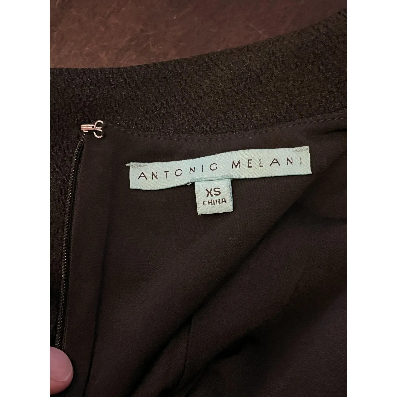 Antonio Melani Dress Womens XS Black Chiffon Fit Flare Sleeveless Midi Cocktail - Image 9