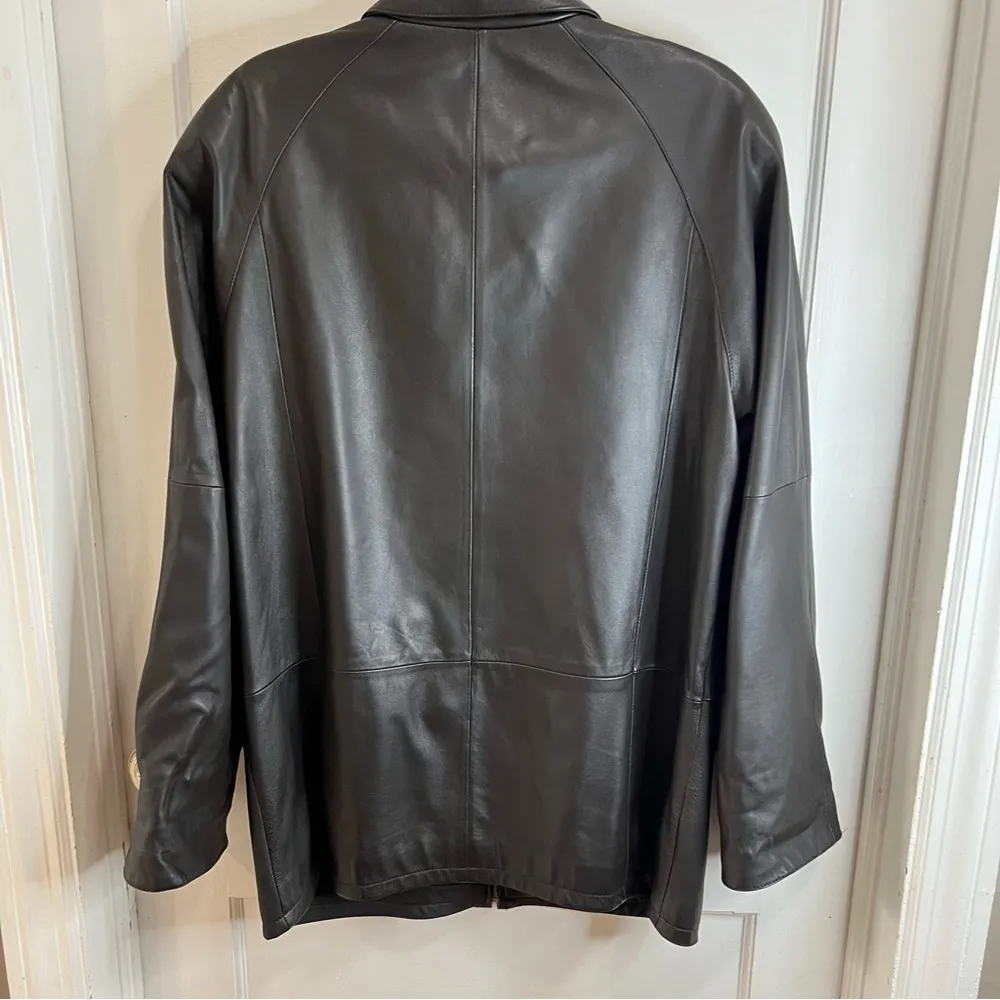 Valerie Stevens New Zealand lambskin zip up long jacket - Image 2