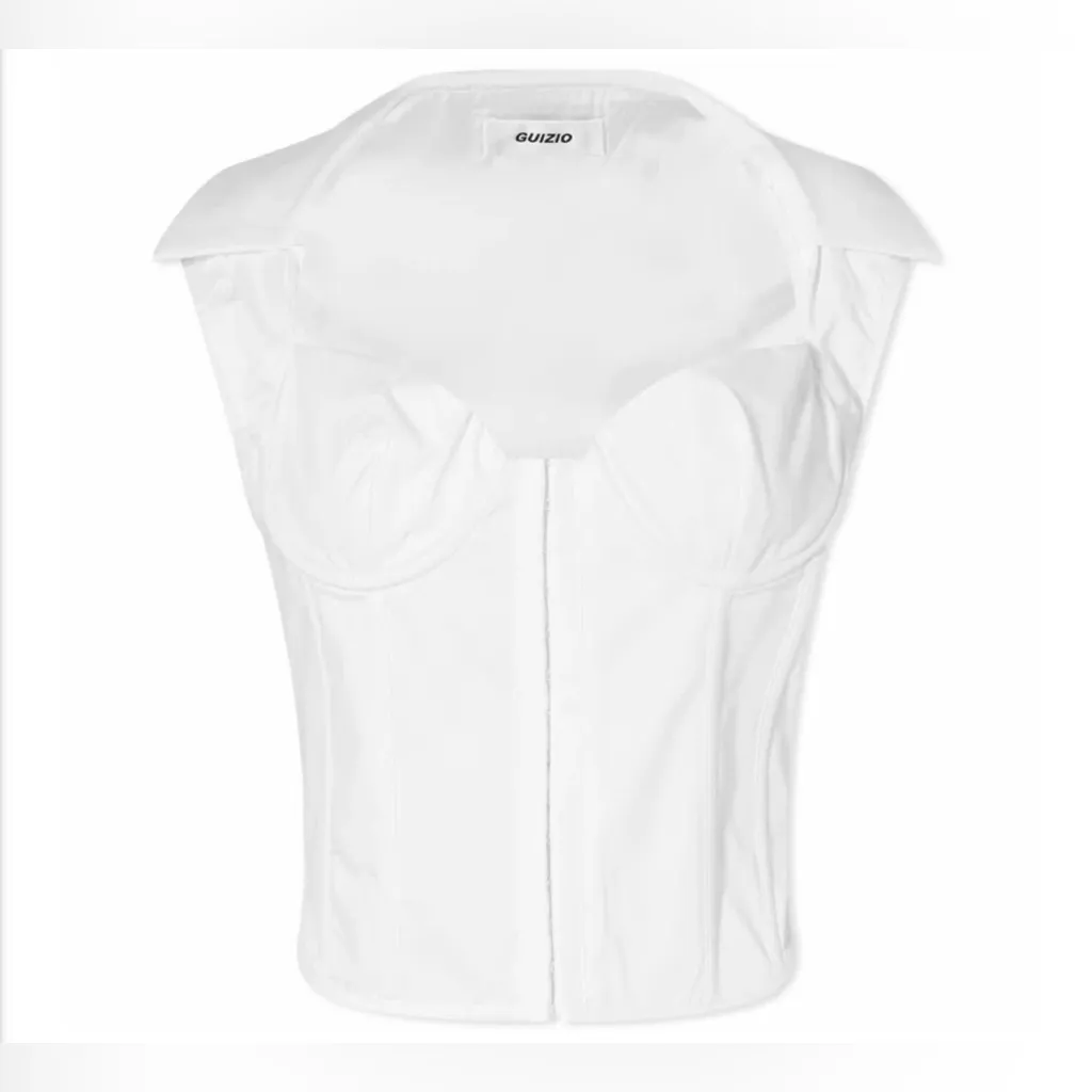 Danielle Guizio White Collar Corset Top - Image 4