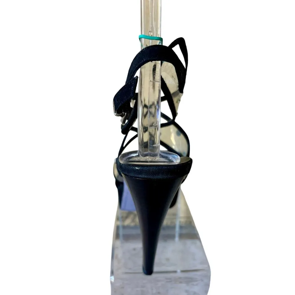 Donald Pliner Black Metallic Leather Platform Shoe Swarovski Crystals NWT $395 Size 10 - Image 6