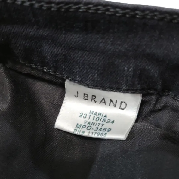 J Brand Jeans Size 26 26x30 Maria Vanity Black Denim Pants Women's Skinny Jeans Women's Jeans  - Image 6