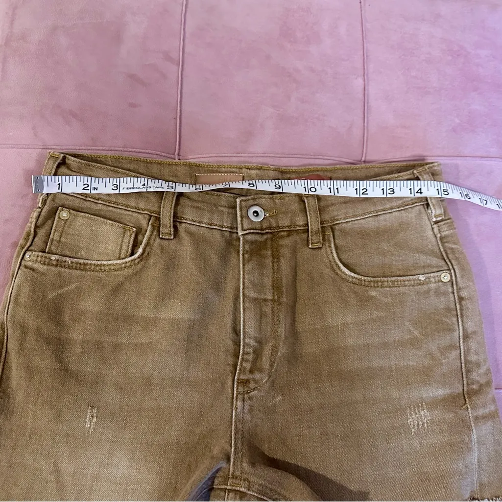 Anthropologie Pilcro Womens Tan Jean Shorts Cutoffs Size 27 - Image 8