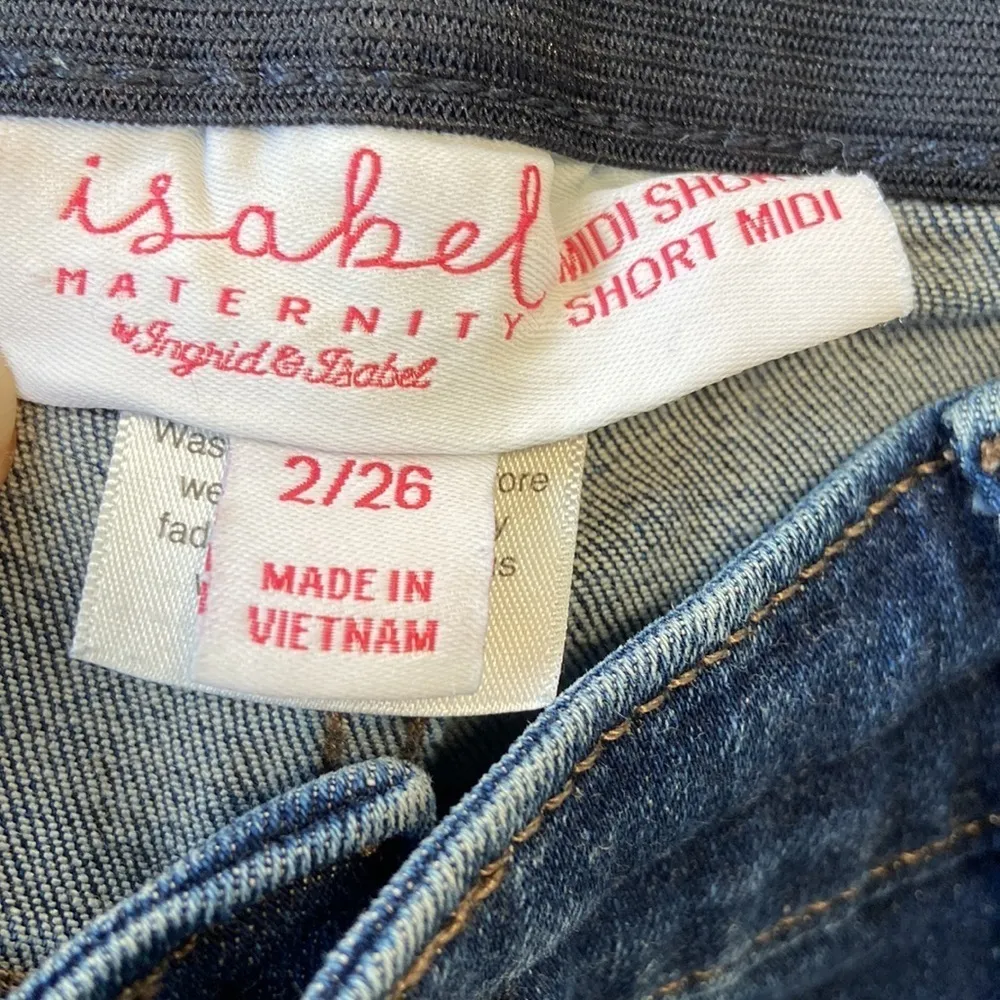 Isabel Maternity MIDI Short Short Jean Shorts Size 2/26 - Image 3