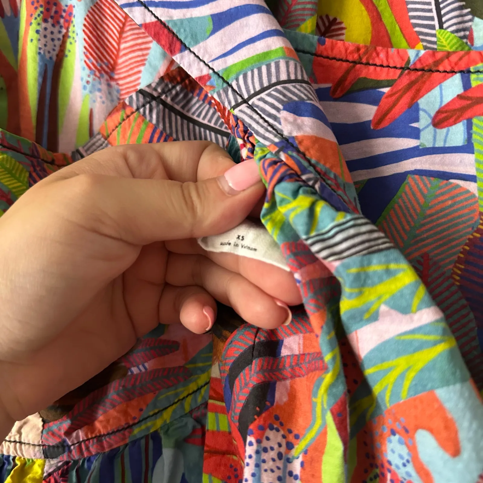 Anthropologie Orane Sigal Swing Mini Dress Tropical Print Multi Size XS - Image 7