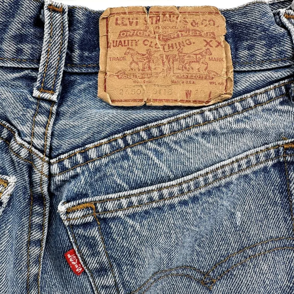 Vintage Levi's Shrink to Fit Jeans 901 Straight 80s Button Fly Medium Wash 28x32 - Image 4