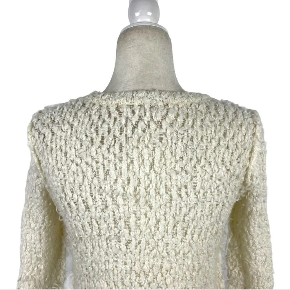 Free People Ivory Crew Neck Wool Blend Pullover M - Image 9