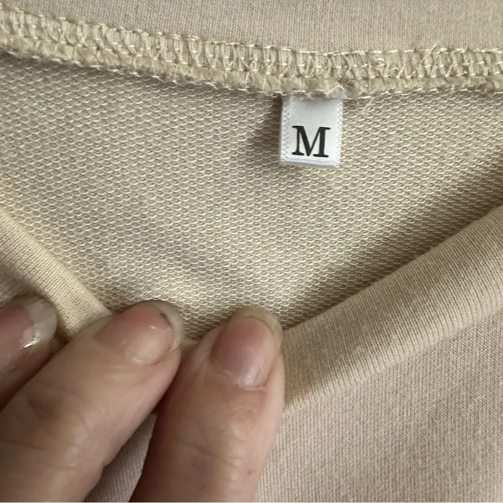 NANA Lightweight Light Beige Sweatshirt‎ Size Medium Tan - Image 7