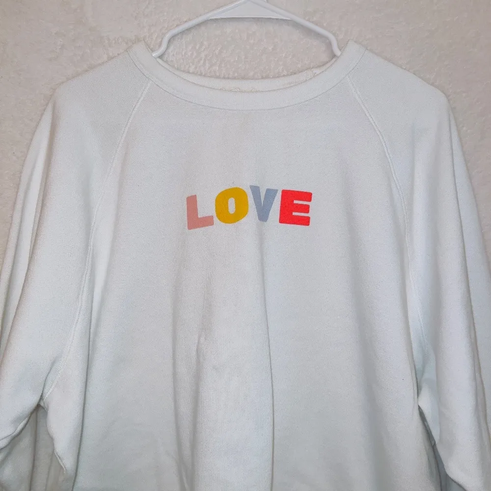 Levi's 'Love' Crew Neck Pullover Terry Cotton Sweatshirt size XXL - Image 4