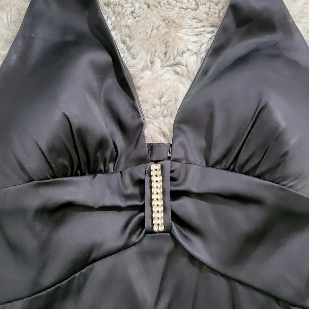 Jump Apparel Halter Neck Black Formal Cocktail Dress Juniors Size 3/4 - Image 2