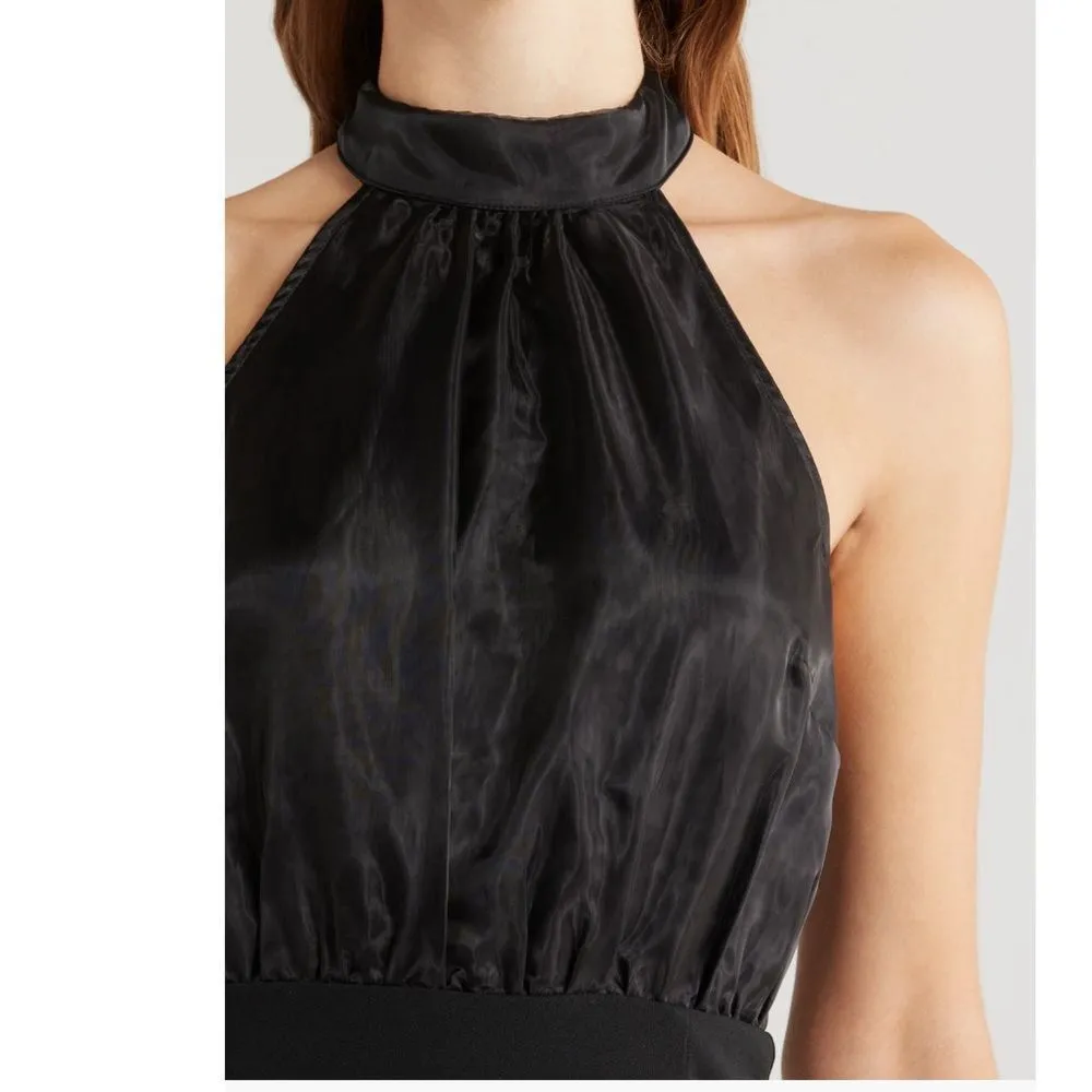 Lulus Organza & Crepe‎ Halter Gown Dress, Cocktail Party Black, Size Small, NWT - Image 6