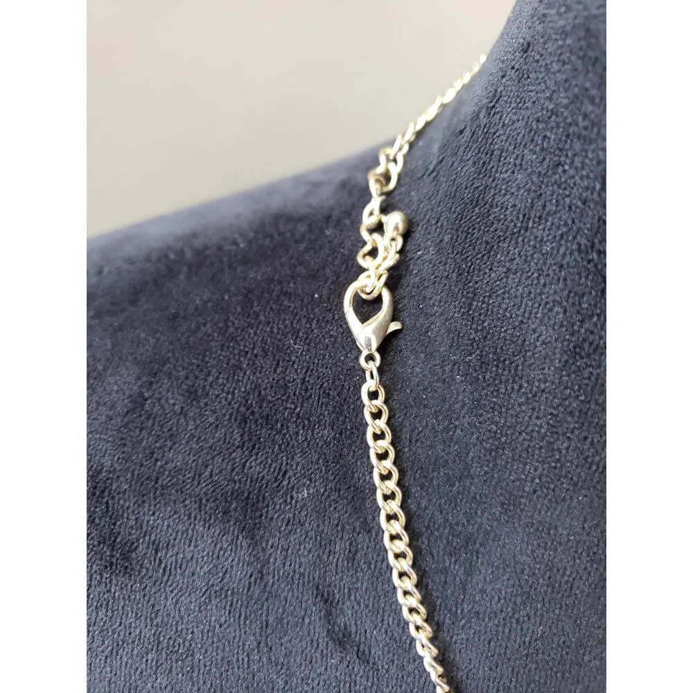 Women's Orange Flower Statement Necklace Lobster Clasp Gold Tone Sparkly Bold - Image 6