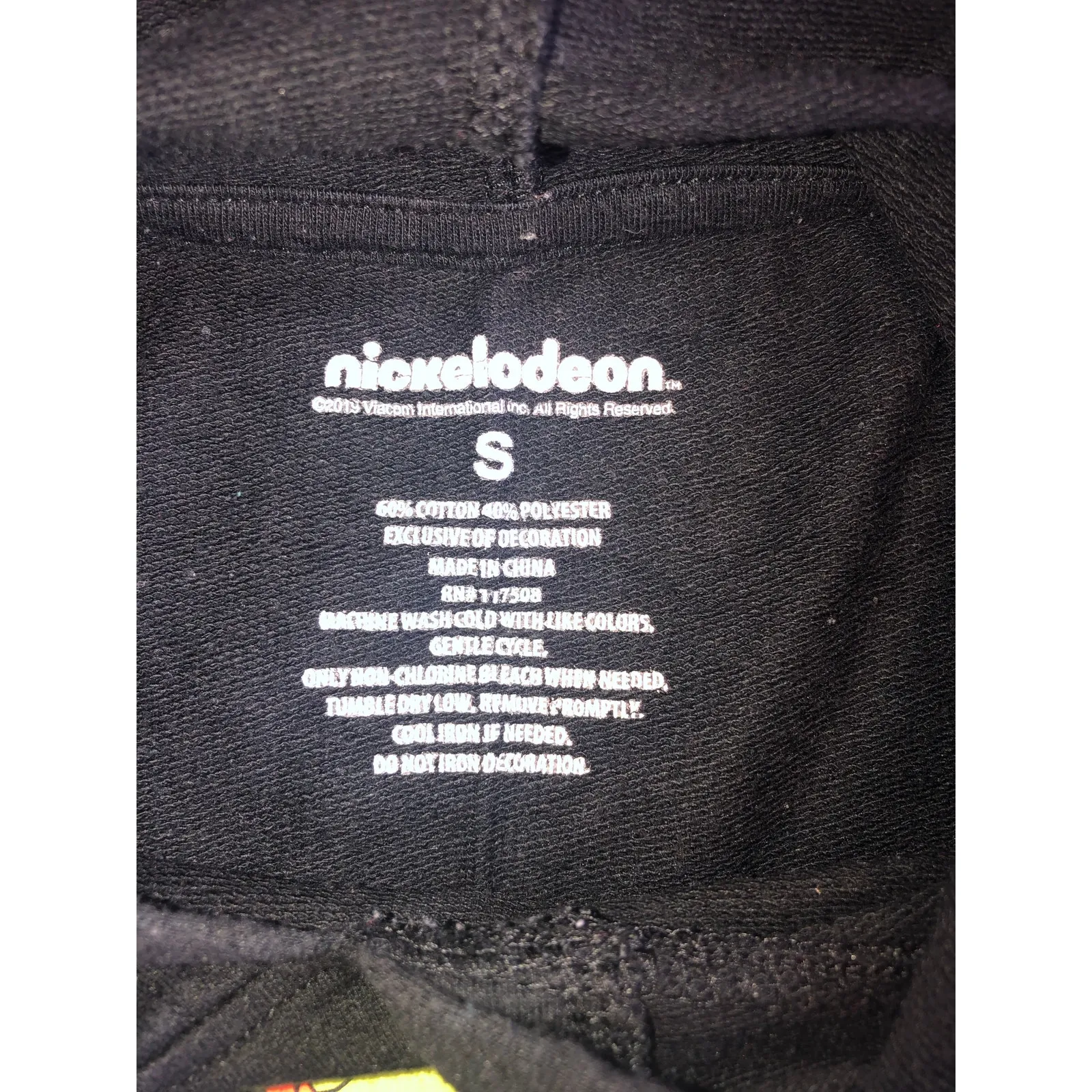 90s Rugrats Shirt Size S Hooded Black Graphic Short Sleeve Kidcore Nickelodeon - Image 7