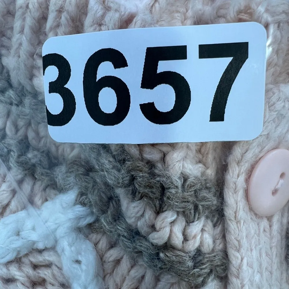 Cara Soho Knit Cardigan Small Design Knitted by Hand Button Front Button Sweater - Image 9