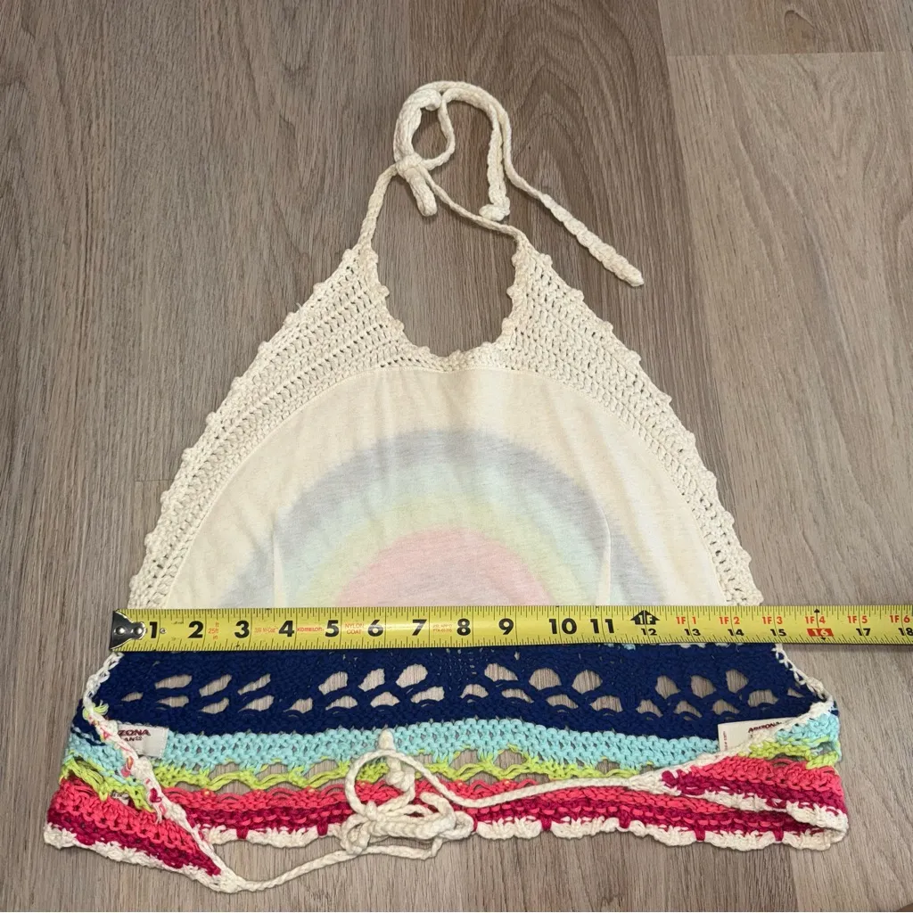 Arizona Jean Co Rainbow Crochet Halter Top Tank Top - Size Medium - Image 5