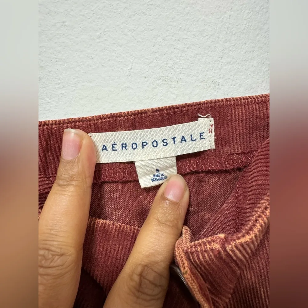 Aeropostale Corduroy Button-Front Rustic Red Dress Small - Image 6