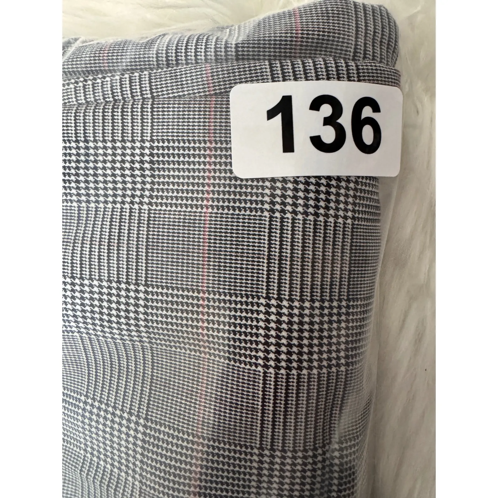 Talbots Women's Plaid Straight Leg Pants Size 8 Gray Red Black Office Career - Image 8