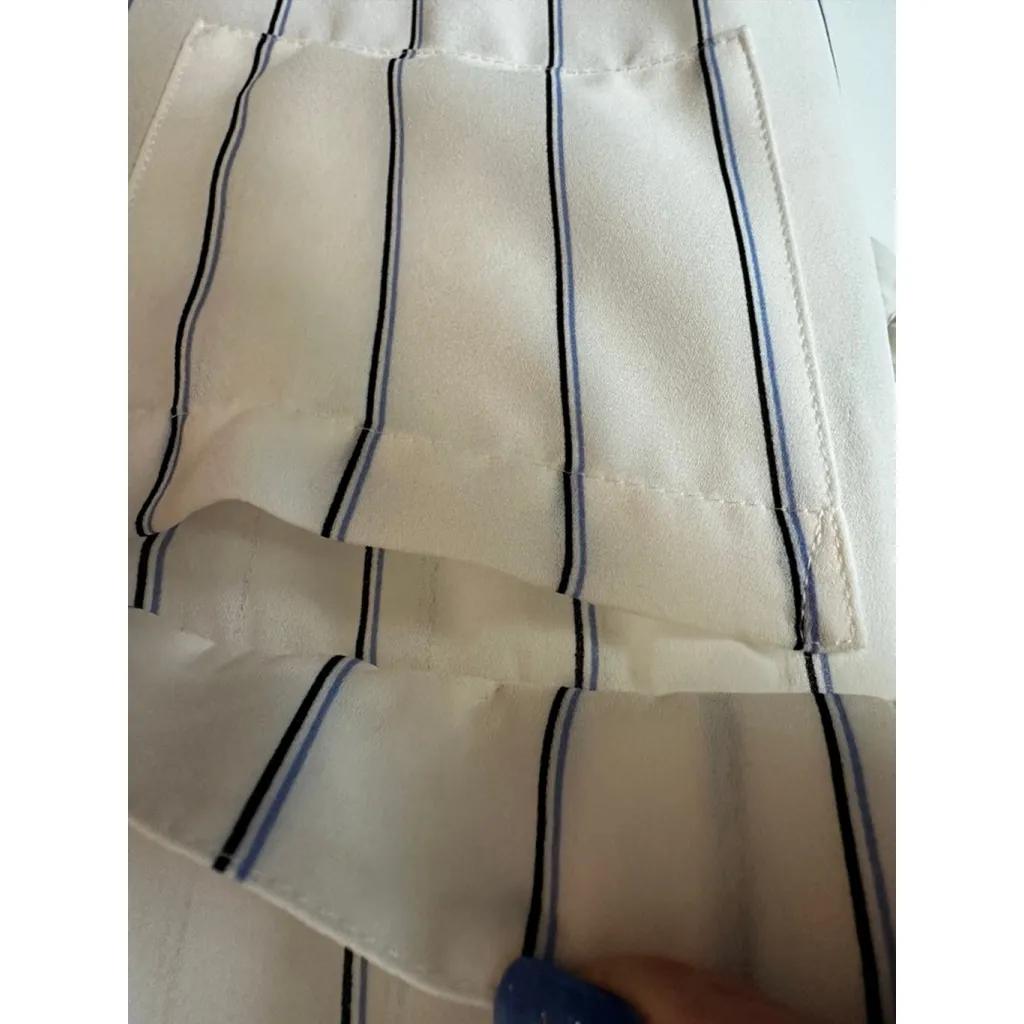 WHO WHAT WEAR Blouse XXL White Black Striped Sleeveless - Image 5