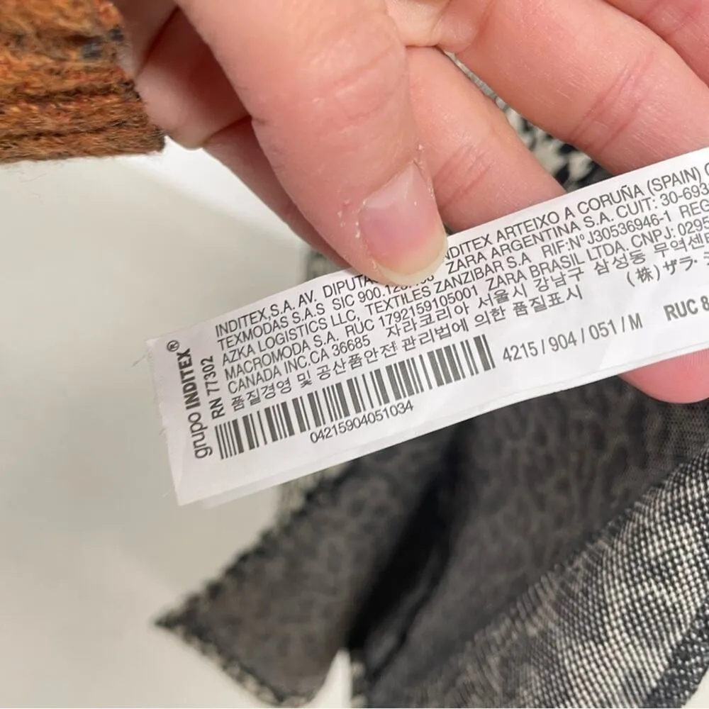 Zara Brown Animal Print Short Sleeve Knee Length Sheath Dress Womens M Leopard - Image 7