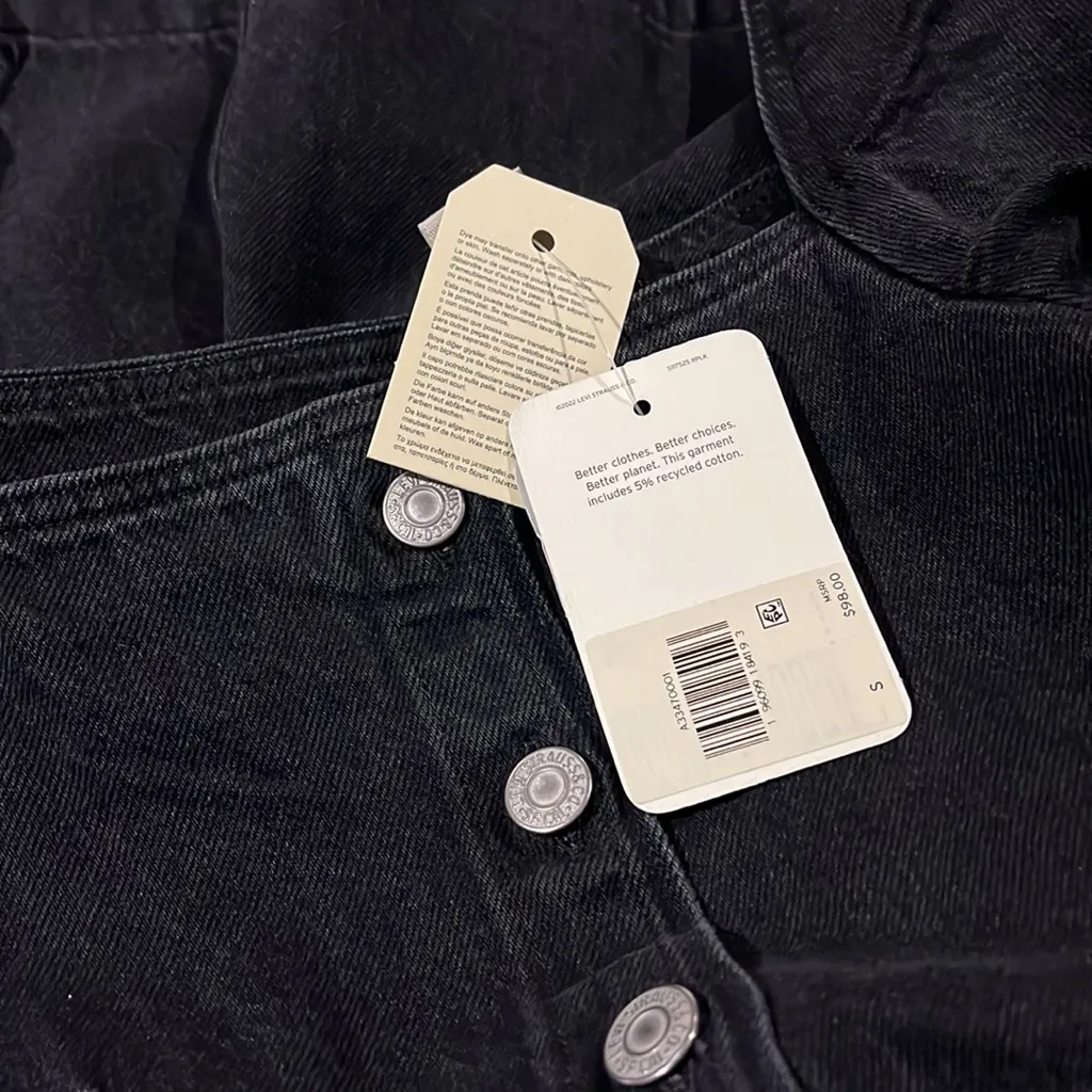 NWT LEVI'S RHODE DENIM MINI DRESS BLACK SMALL - Image 10