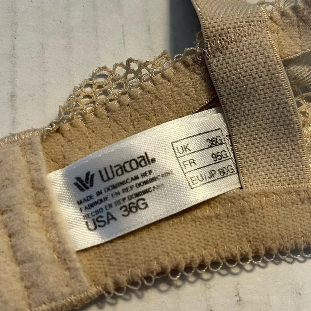 Wacoal Bra Beige Inspiration Seamless Contour Plunge T-Shirt Sz 36G GUC #853187 - Image 13