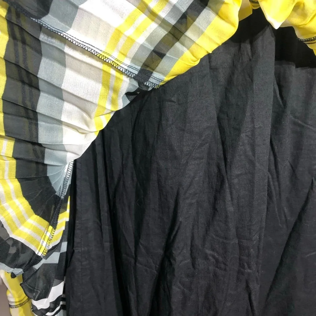 Free People Poly Organza Maxi Dress Fit & Flare Striped Pleated Multicolor sz M - Image 7