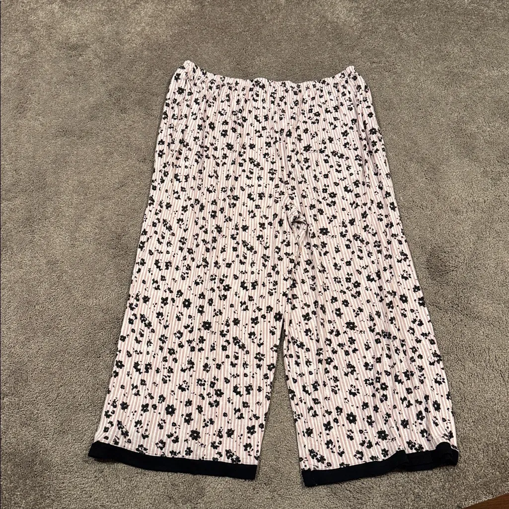 Simply Vera Vera Wang Black/Pink Floral Striped Pajama Set SIZE XXL - Image 8