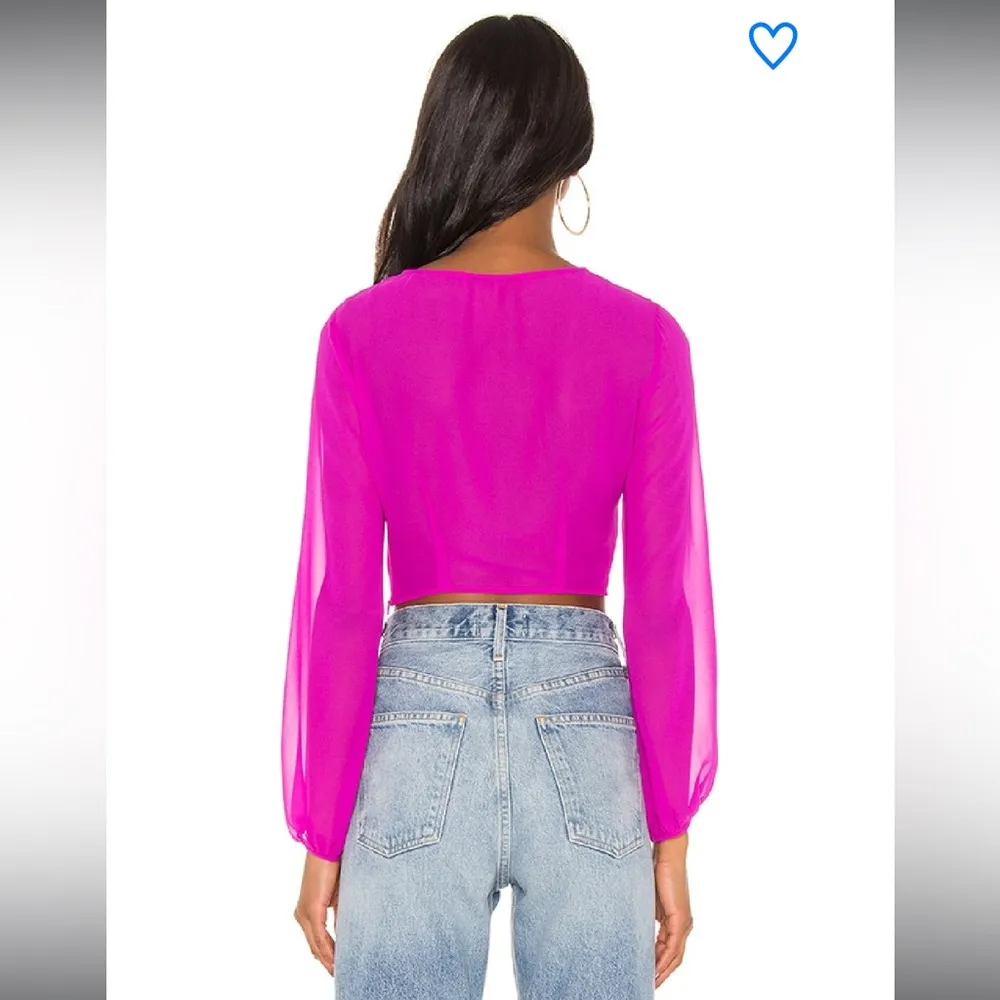 superdown Jemma Tie Front Shirt in Fuchsia Side Zip Revolve Sz Small Revolve - Image 7