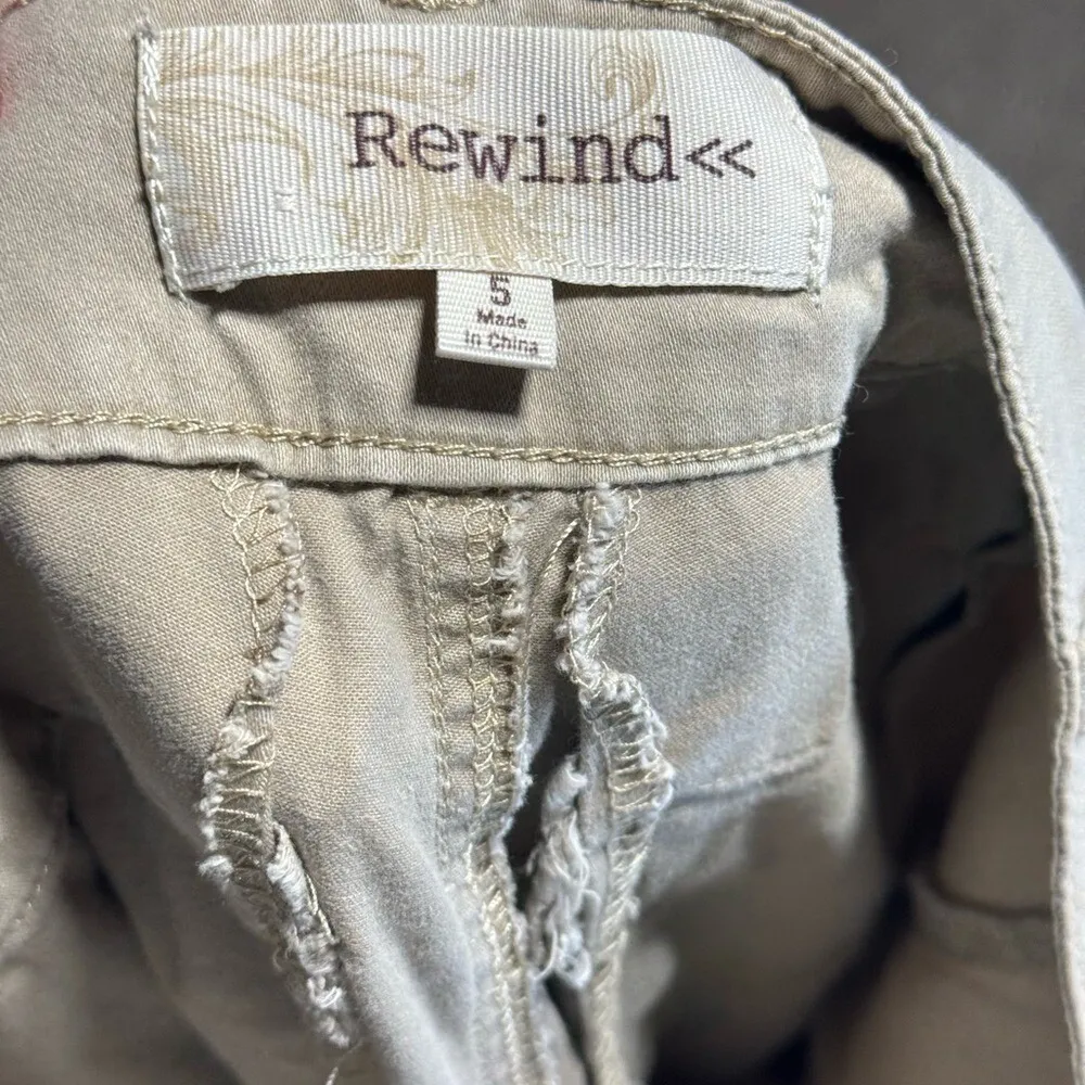 Rewind Womens Jogger Pants Sz 5 Army Cream Outdoorsy High Rise - Image 6