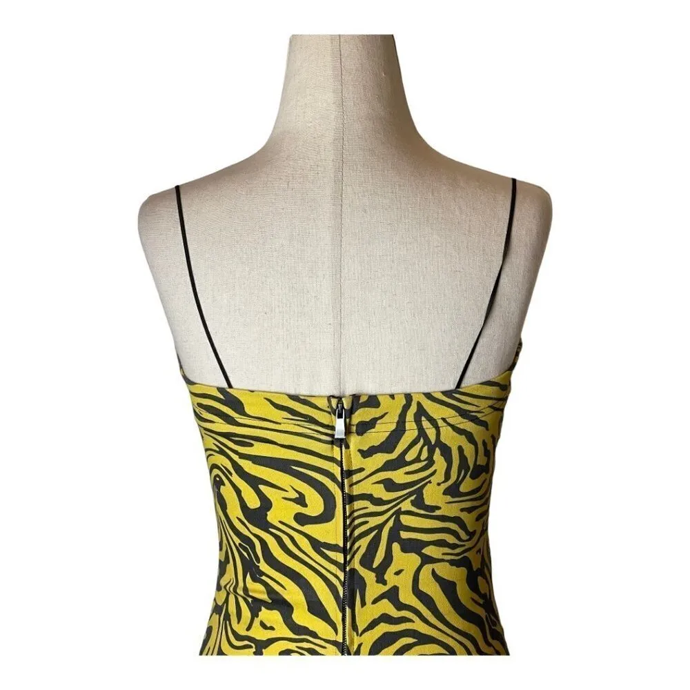 Miaou Yellow And Black Zebra Print Lottie Bodycon Mini‎ Dress Size S - Image 6