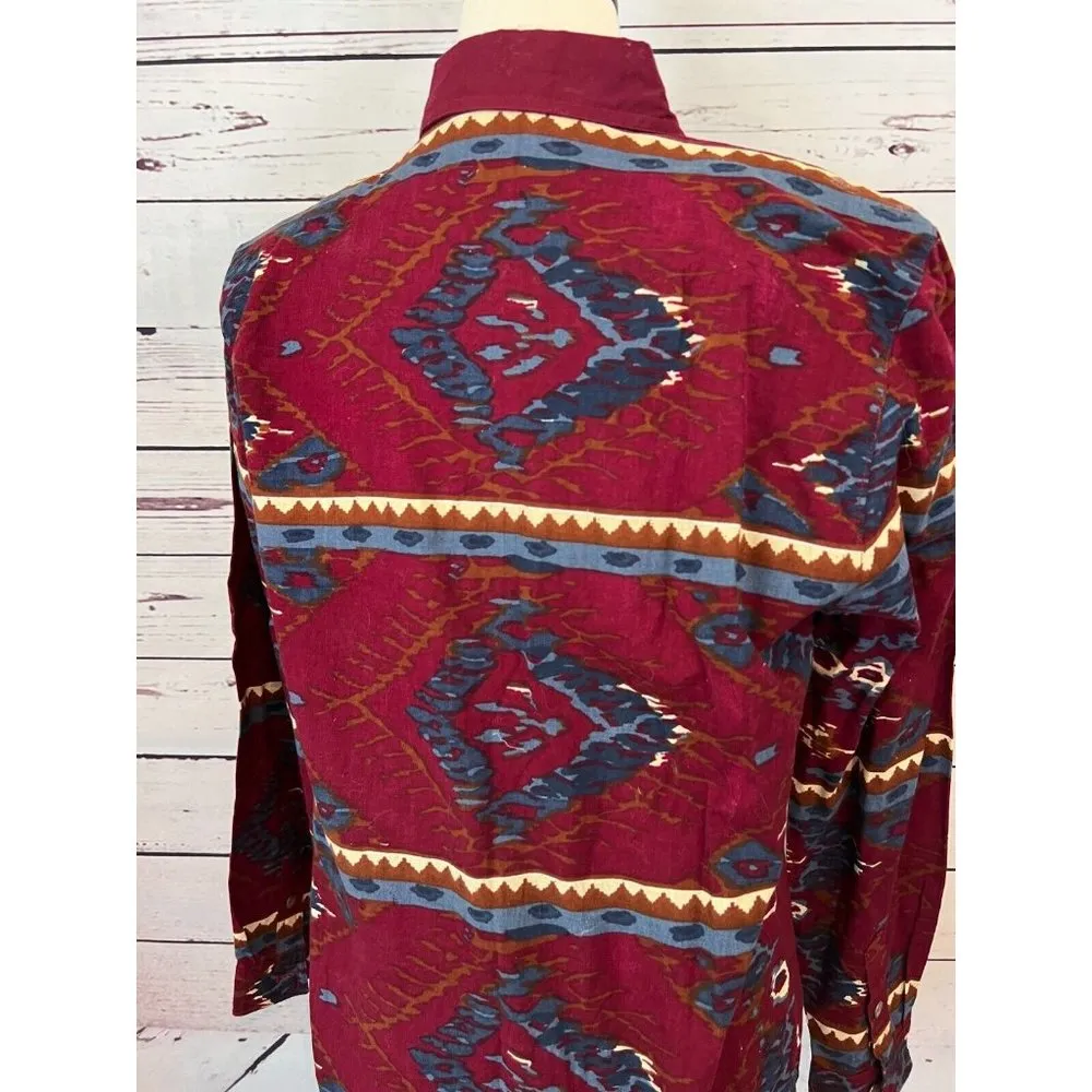 NWT Ozark Mountain Shirt Western Cowgirl Southwestern Vintage Medium Rodeo Women Red - Image 8