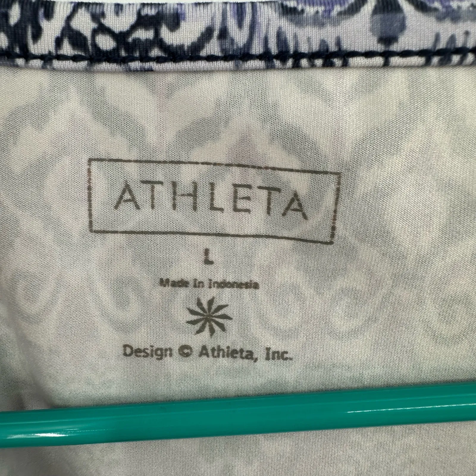 Athleta Size Large Tank Purple Paisley Sleeveless Yoga Gym Exercise Athleisure‎ - Image 3