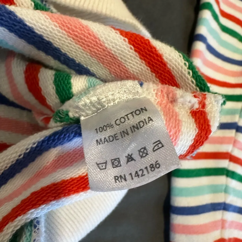 Dog Treads Sz: S bright multi colored Striped Crew Neck Pullover Sweater. Red - Image 7