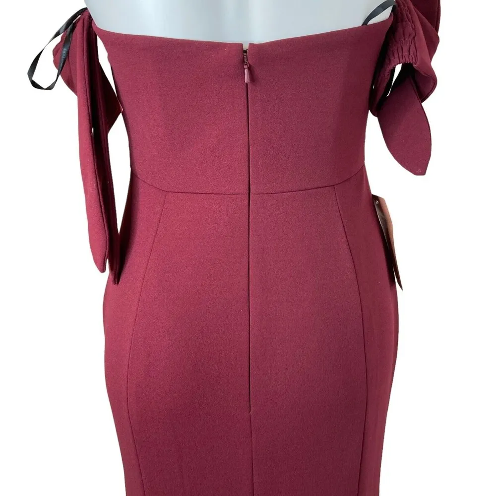 New ANTHROPOLOGIE BHLDN Watters Delilah Dress 2 Burgundy Red $285 Special Event - Image 6