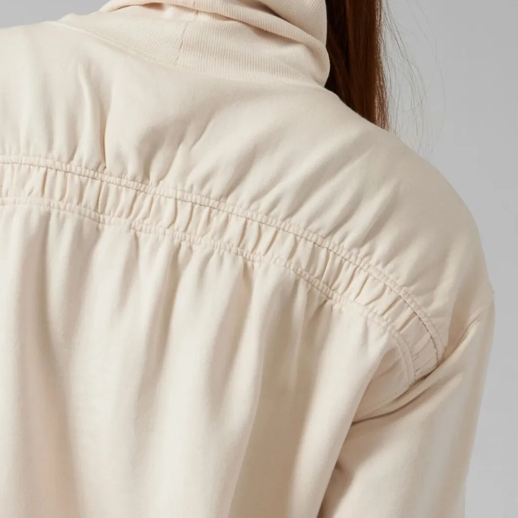 Athleta Balance Cinch Turtleneck Sweatshirt Women’s XXS Chantilly Cream Pockets - Image 4