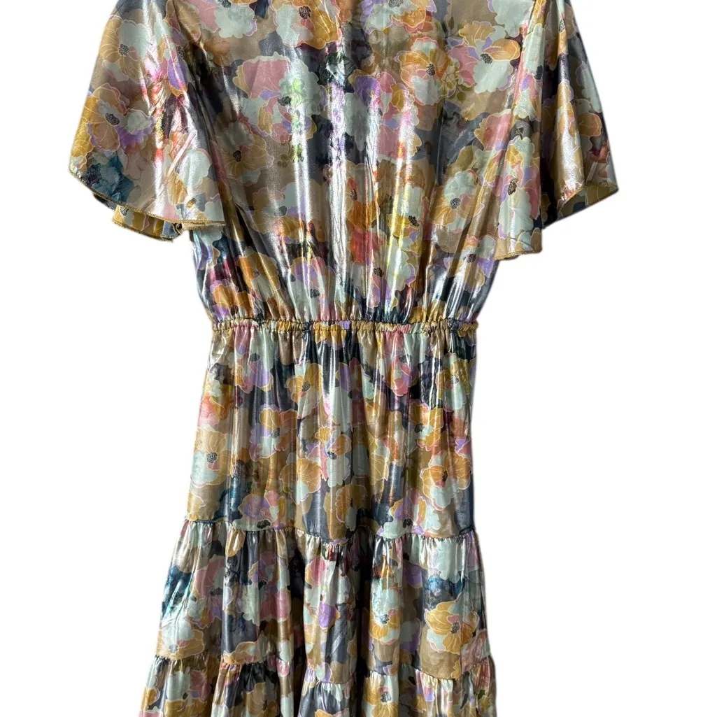 Women’s dress shimmer metallic ruffled flare  - Image 3