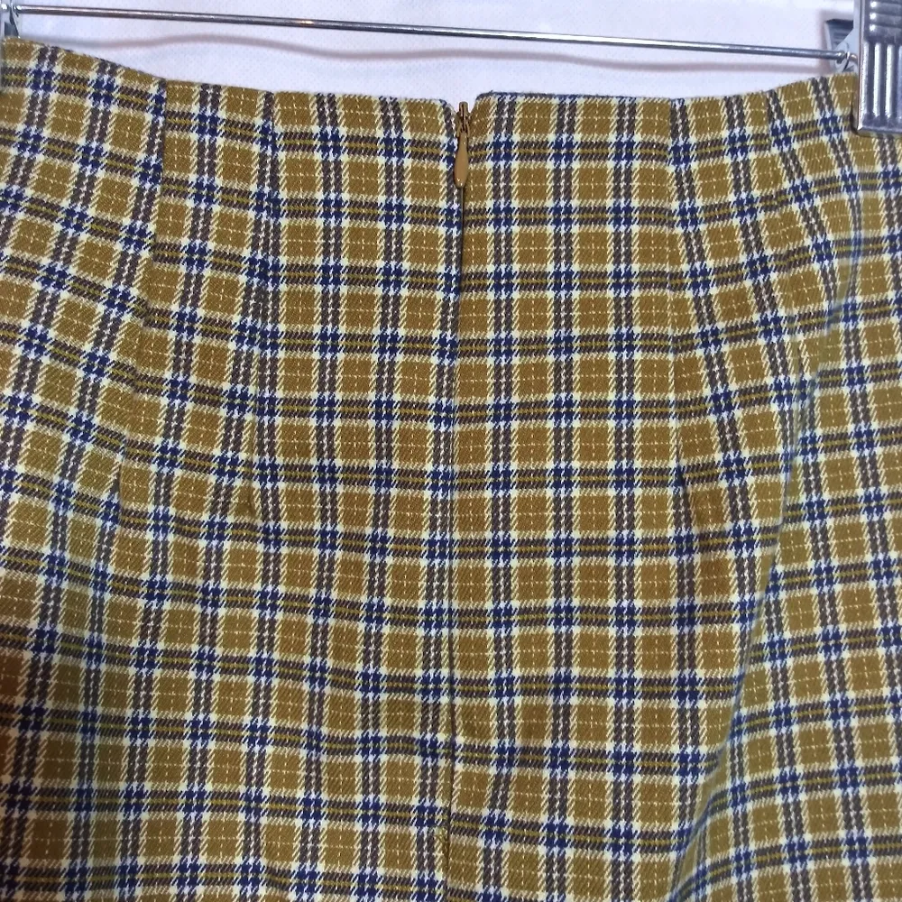 John Galt Plaid A-Line Skirt Yellow and Blue Preppy Academia Clueless Size S - Image 3