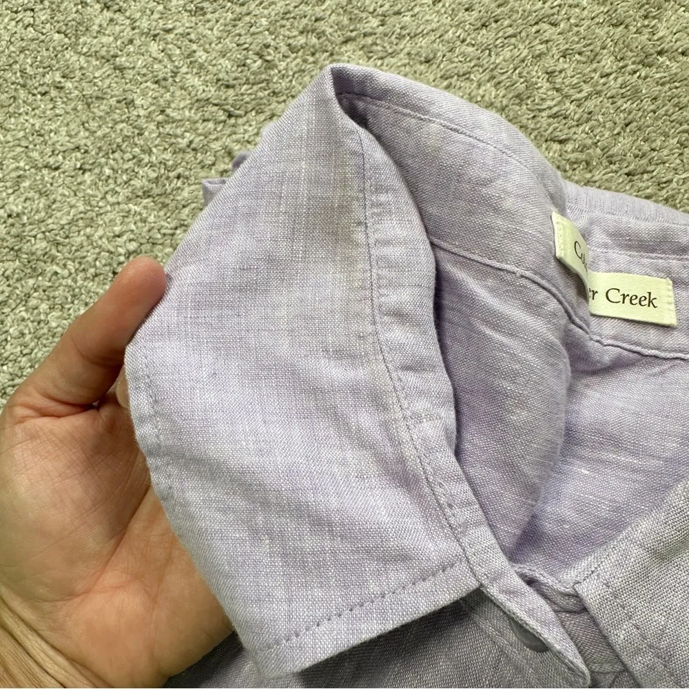 Coldwater Creek Women’s 100% Linen Button Down Shirt 3/4 Sleeve in Purple 2X - Image 12